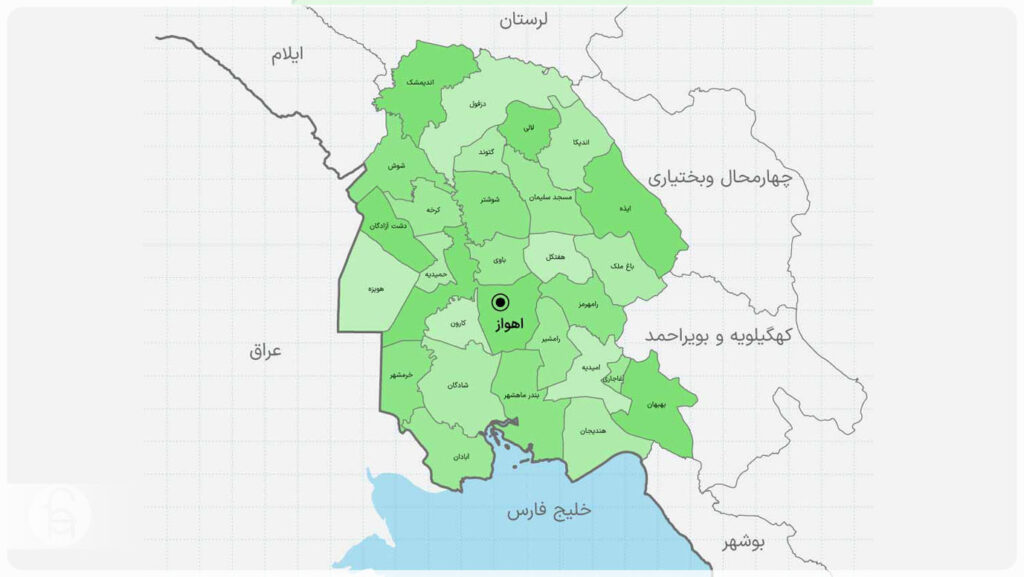 موقعیت جغرافیایی استان خوزستان